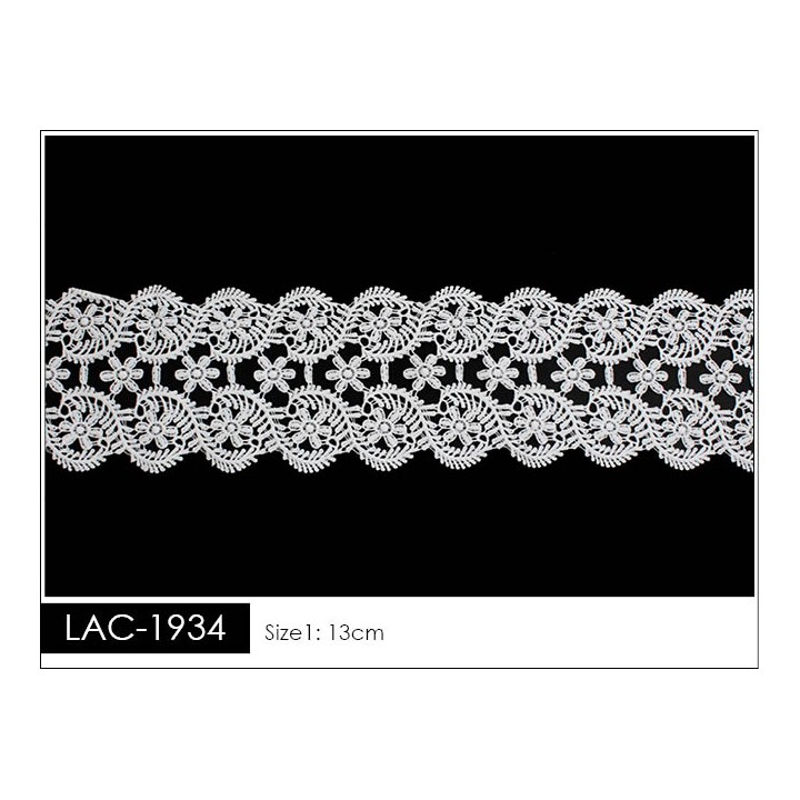 Guipur LAC-1934 Encaje en Fibra de Leche: Escalera, Estrella y Rombos