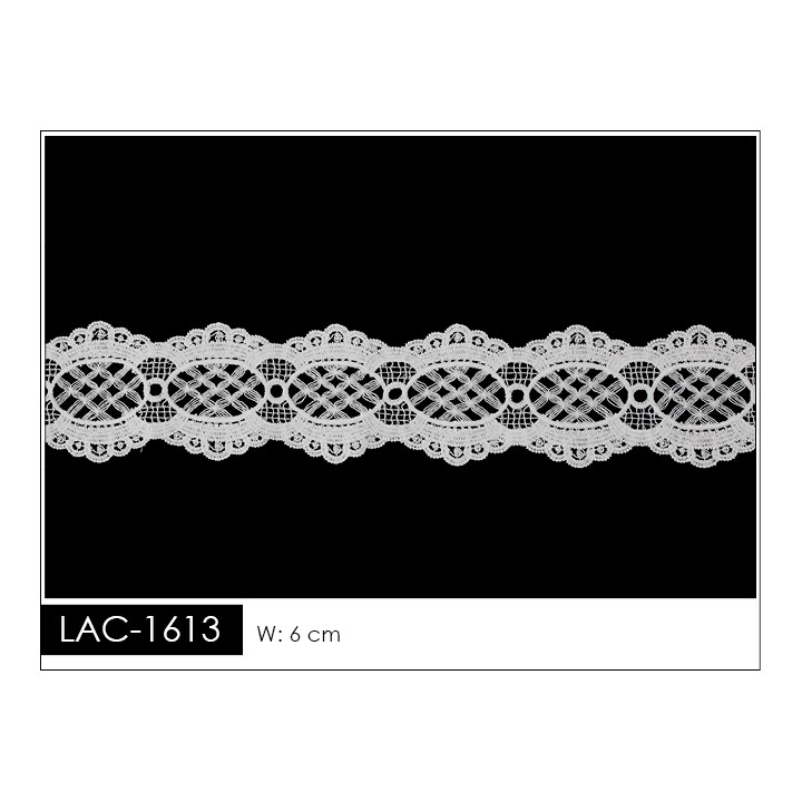 Guipur LAC-1613 Encaje en Fibra de Leche: Escalera, Estrella y Rombos