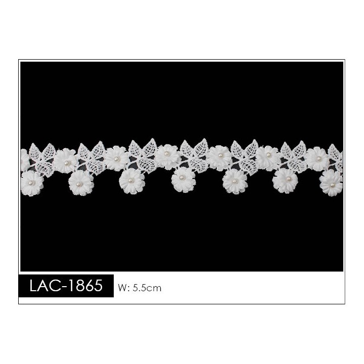 Guipur LAC-1865 Encaje en Fibra de Leche: Escalera, Estrella y Rombos