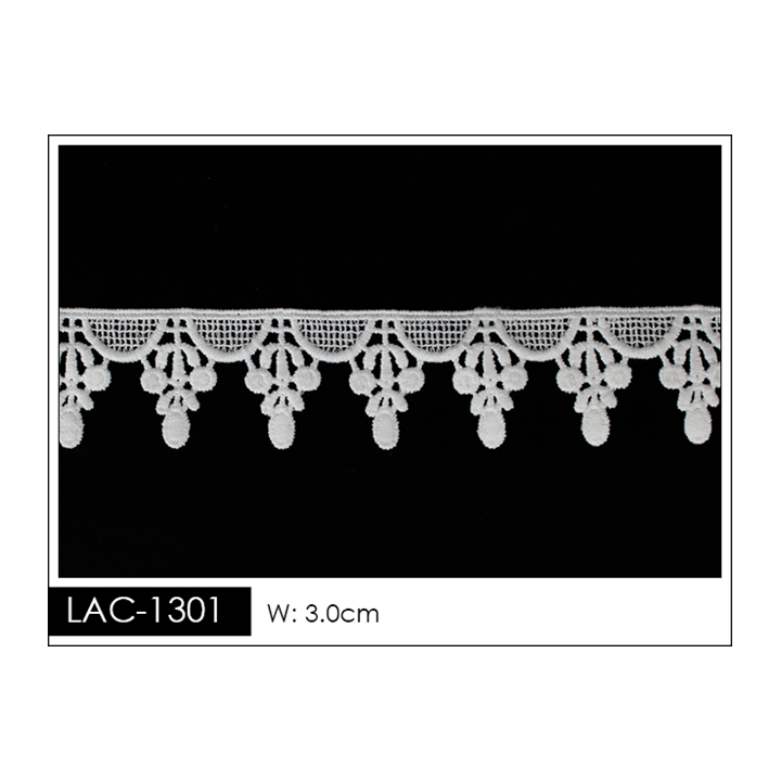 Guipur LAC-1301 Encaje en Fibra de Leche: Escalera, Estrella y Rombos