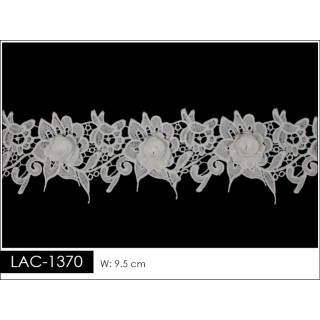 Guipur LAC-1370 Encaje en Fibra de Leche: Escalera, Estrella y Rombos