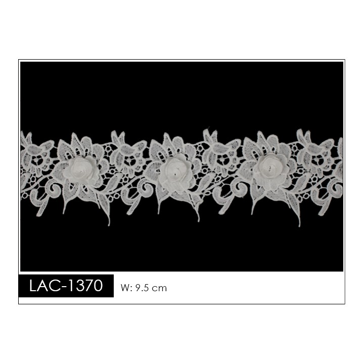 Guipur LAC-1370 Encaje en Fibra de Leche: Escalera, Estrella y Rombos