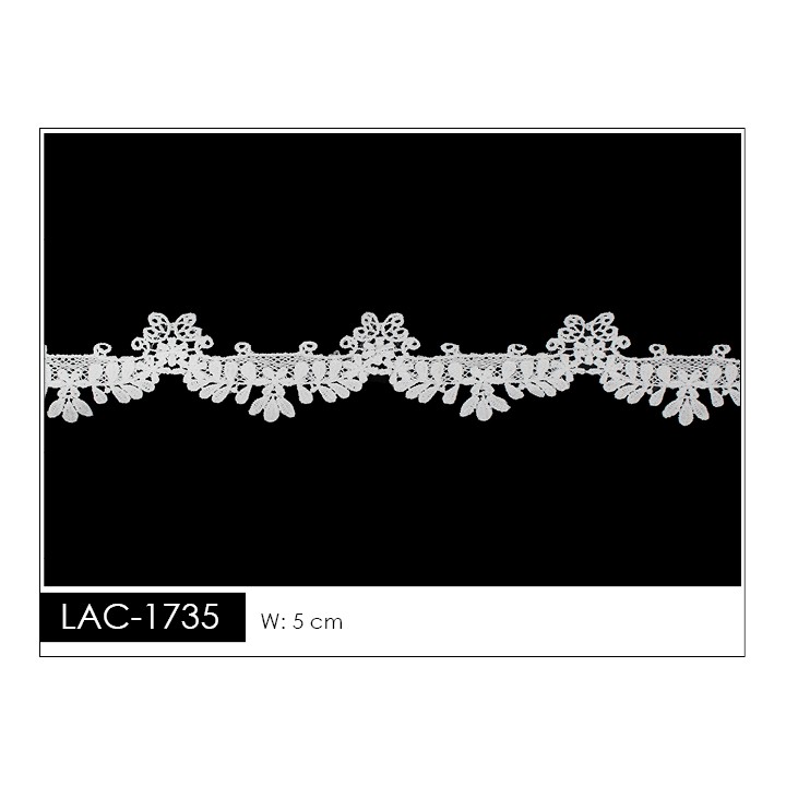 Guipur LAC-1735 Encaje en Fibra de Leche: Escalera, Estrella y Rombos