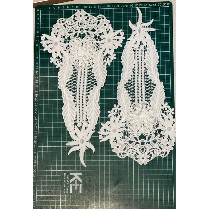 Guipur MAC-1056 Encaje en Fibra de Leche: Escalera, Estrella y Rombos