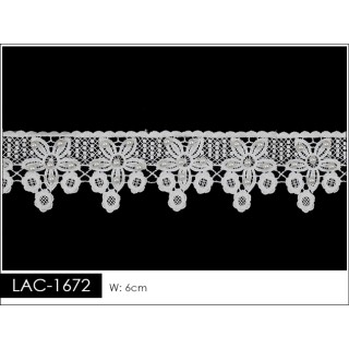 Guipur LAC-1672 Encaje en Fibra de Leche: Escalera, Estrella y Rombos