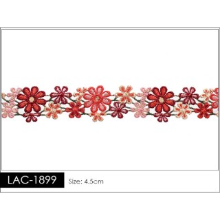 Guipur LAC-1899 Encaje en Fibra de Leche: Escalera, Estrella y Rombos