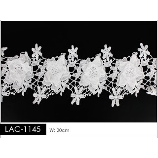 Guipur LAC-1145 Encaje en Fibra de Leche: Escalera, Estrella y Rombos