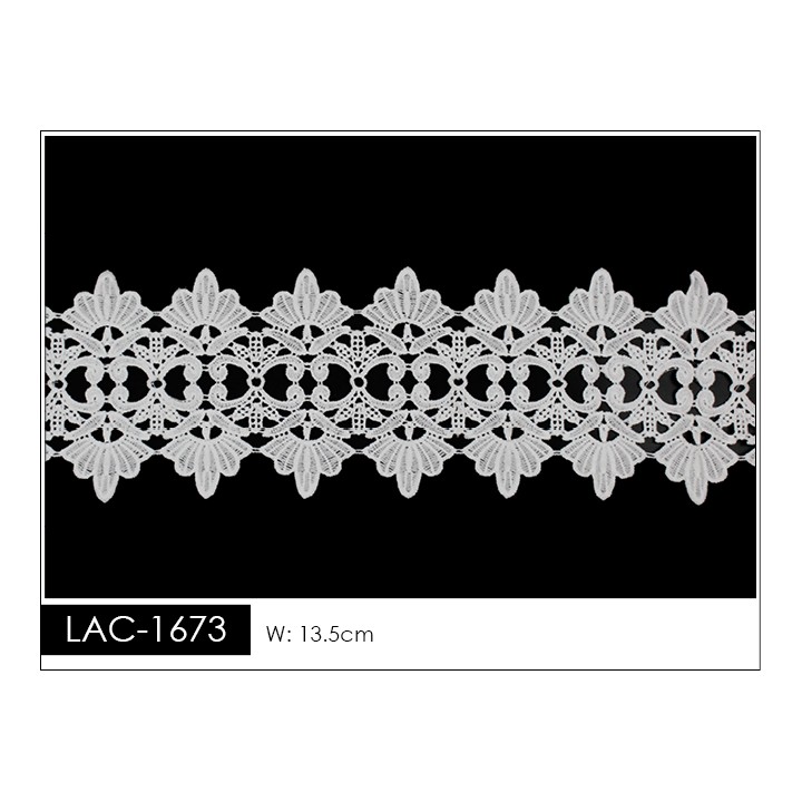 Guipur LAC-1673 Encaje en Fibra de Leche: Escalera, Estrella y Rombos