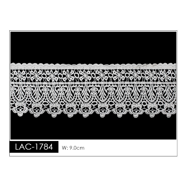 Guipur LAC-1784 Encaje en Fibra de Leche: Escalera, Estrella y Rombos