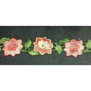 Guipur LAC-1261 Encaje en Fibra de Leche: Escalera, Estrella y Rombos