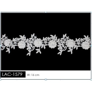 Guipur LAC-1579 Encaje en Fibra de Leche: Escalera, Estrella y Rombos