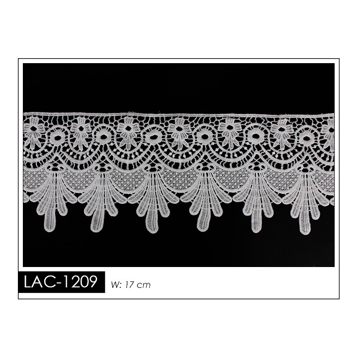 Guipur LAC-1209 Encaje en Fibra de Leche: Escalera, Estrella y Rombos