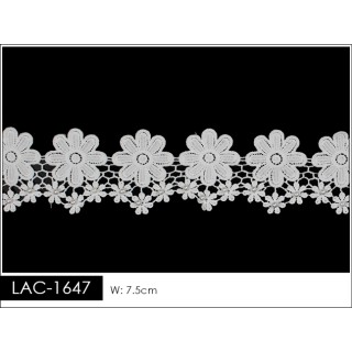 Guipur LAC-1647 Encaje en Fibra de Leche: Escalera, Estrella y Rombos