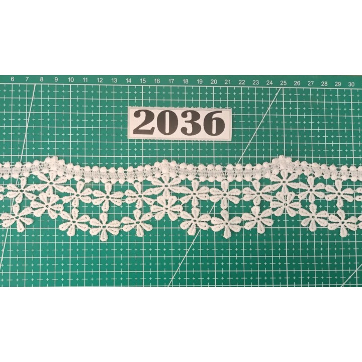 Guipur LAC-2036 Encaje en Fibra de Leche: Escalera, Estrella y Rombos