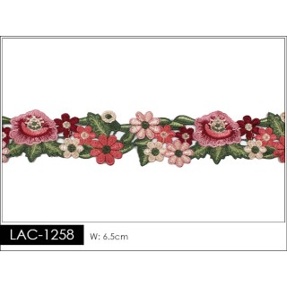 Guipur LAC-1258-10 Encaje en Fibra de Leche: Escalera, Estrella y Rombos