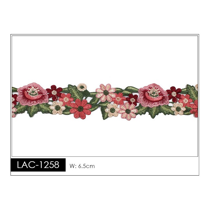 Guipur LAC-1258-10 Encaje en Fibra de Leche: Escalera, Estrella y Rombos