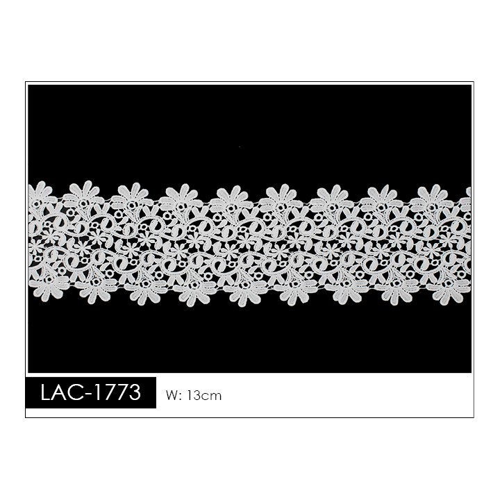 Guipur LAC-1773 Encaje en Fibra de Leche: Escalera, Estrella y Rombos