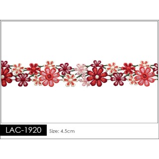 Guipur LAC-1920 Encaje en Fibra de Leche: Escalera, Estrella y Rombos