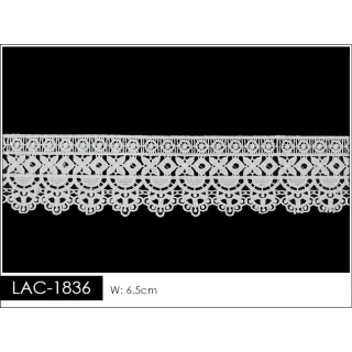 Guipur LAC-1836 Encaje en Fibra de Leche: Escalera, Estrella y Rombos