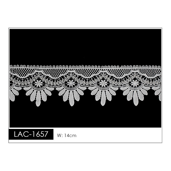 Guipur LAC-1657 Encaje en Fibra de Leche: Escalera, Estrella y Rombos