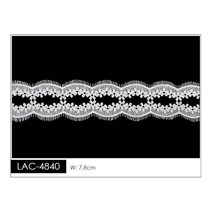 Guipur LAC-1840 Encaje en Fibra de Leche: Escalera, Estrella y Rombos