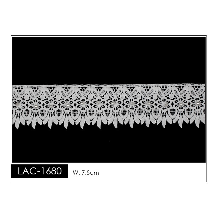 Guipur LAC-1680 Encaje en Fibra de Leche: Escalera, Estrella y Rombos