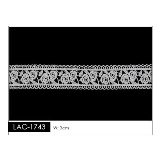 Guipur LAC-1743 Encaje en Fibra de Leche: Escalera, Estrella y Rombos