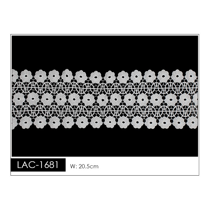 Guipur LAC-1681 Encaje en Fibra de Leche: Escalera, Estrella y Rombos