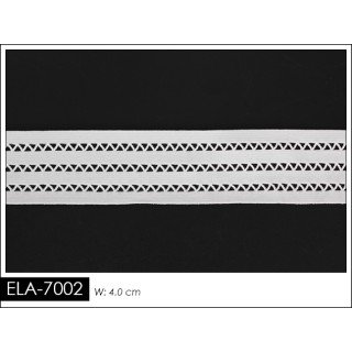 Guipur ELA-7002 Encaje en Fibra de Leche: Escalera, Estrella y Rombos