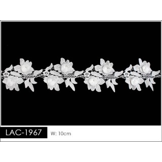 Guipur LAC-1967 Encaje en Fibra de Leche: Escalera, Estrella y Rombos