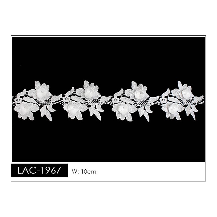 Guipur LAC-1967 Encaje en Fibra de Leche: Escalera, Estrella y Rombos