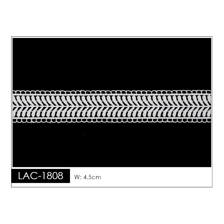 Guipur LAC-1808 Encaje en Fibra de Leche: Escalera, Estrella y Rombos