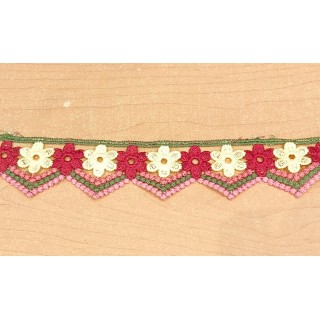 Guipur LAC-2045 Encaje en Fibra de Leche: Escalera, Estrella y Rombos