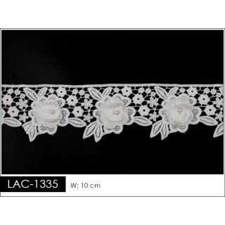 Guipur LAC-1335 Encaje en Fibra de Leche: Escalera, Estrella y Rombos