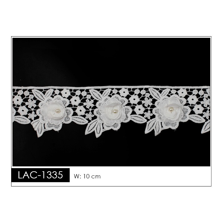 Guipur LAC-1335 Encaje en Fibra de Leche: Escalera, Estrella y Rombos