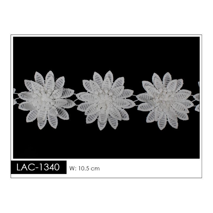 Guipur LAC-1340 Encaje en Fibra de Leche: Escalera, Estrella y Rombos