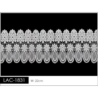 Guipur LAC-1831 Encaje en Fibra de Leche: Escalera, Estrella y Rombos