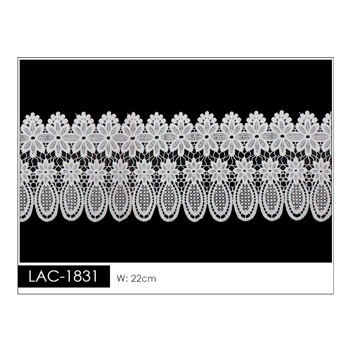 Guipur LAC-1831 Encaje en Fibra de Leche: Escalera, Estrella y Rombos