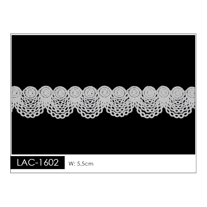 Guipur LAC-1602 Encaje en Fibra de Leche: Escalera, Estrella y Rombos