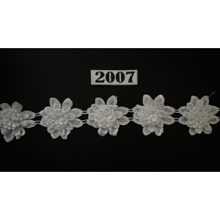 Guipur LAC-2007 Encaje en Fibra de Leche: Escalera, Estrella y Rombos