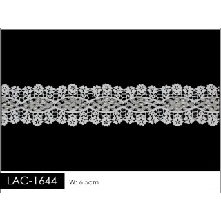 Guipur LAC-1644 Encaje en Fibra de Leche: Escalera, Estrella y Rombos