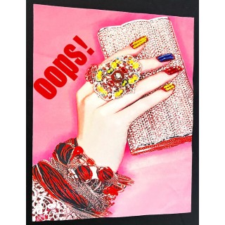 Parche decorado MAC-PAT-1147 con lentejuelas, perlas y barbas.