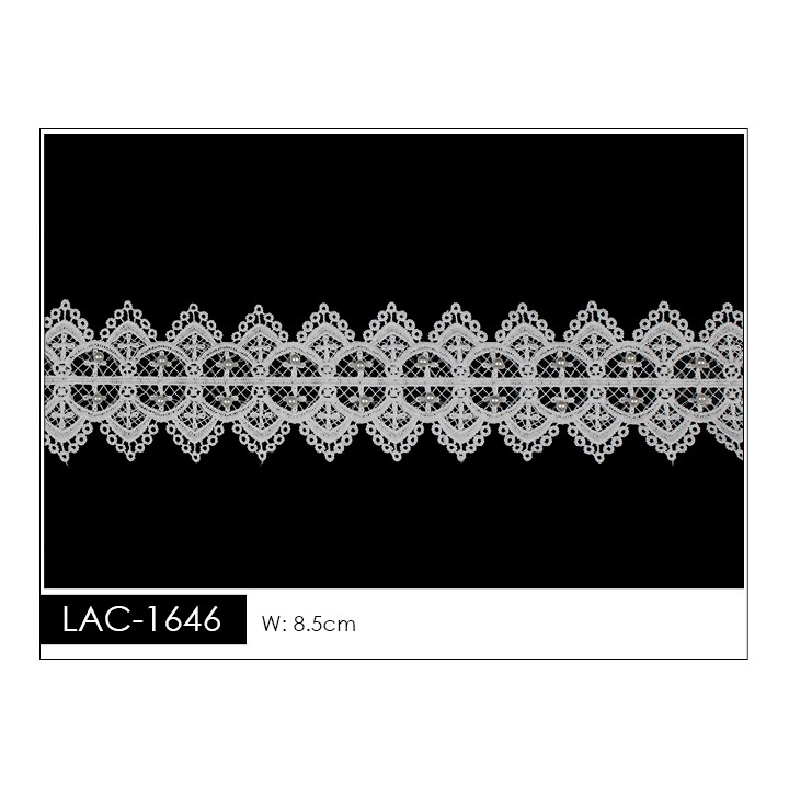 Guipur LAC-1646 Encaje en Fibra de Leche: Escalera, Estrella y Rombos