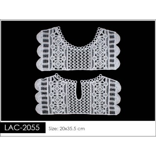 Cuello GuipurLAC-2055 de Fibra de Leche- Espigas, Perlas y Picos