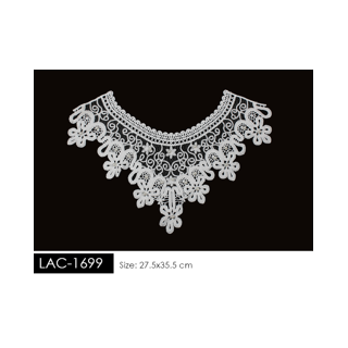 Cuello GuipurLAC-1699 de Fibra de Leche- Espigas, Perlas y Picos