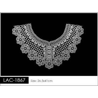 Cuello GuipurLAC-1867 de Fibra de Leche- Espigas, Perlas y Picos