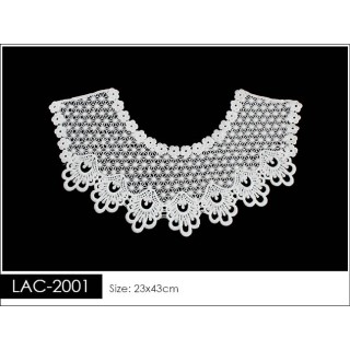 Cuello GuipurLAC-2001 de Fibra de Leche- Espigas, Perlas y Picos