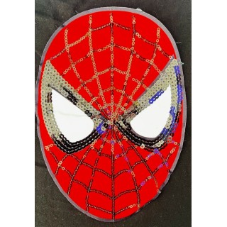 Parche decorado MAC-PAT-1096 con lentejuelas, perlas y barbas.