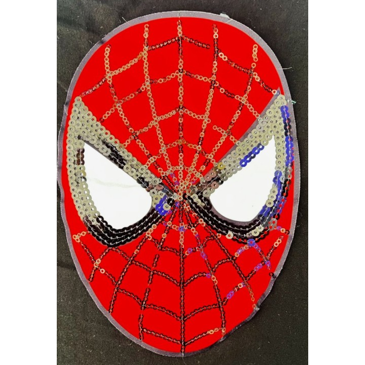 Parche decorado MAC-PAT-1096 con lentejuelas, perlas y barbas.