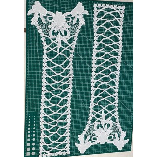 Guipur MAC-1060 Encaje en Fibra de Leche: Escalera, Estrella y Rombos
